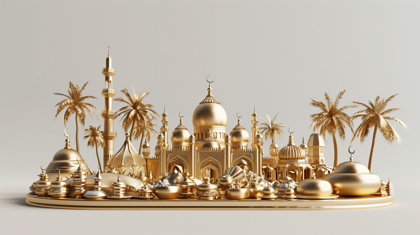 Ramadan Gold Statue Activities