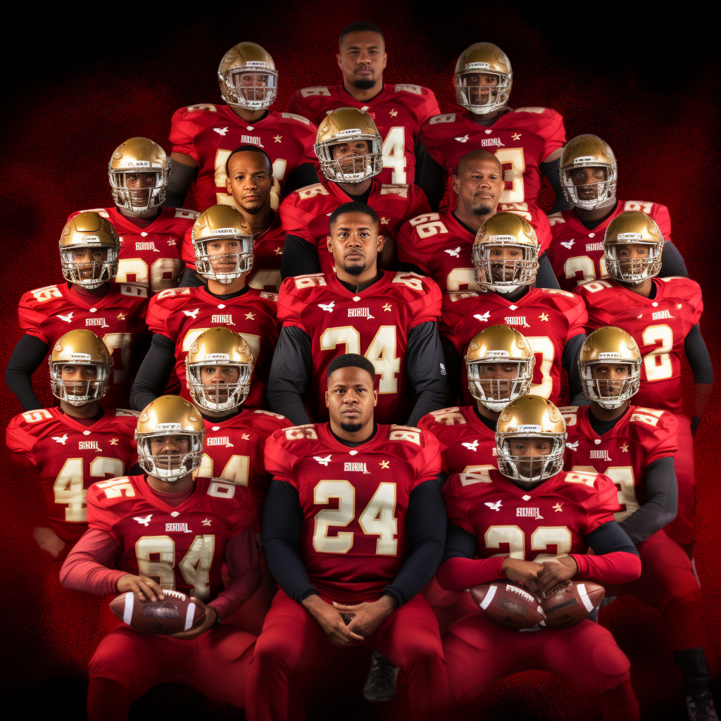 Gold Red Football Team 2024