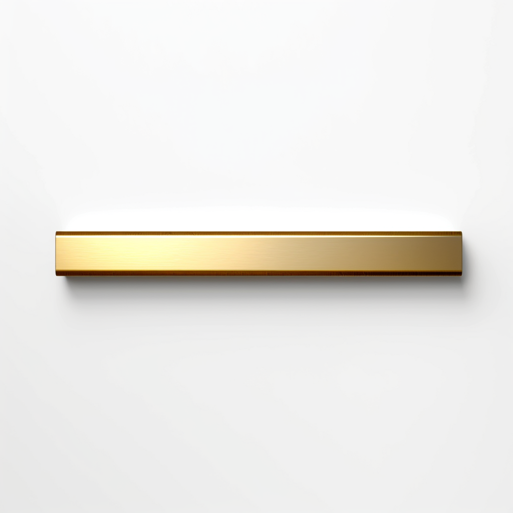 Thin gold volumetric strip on white background