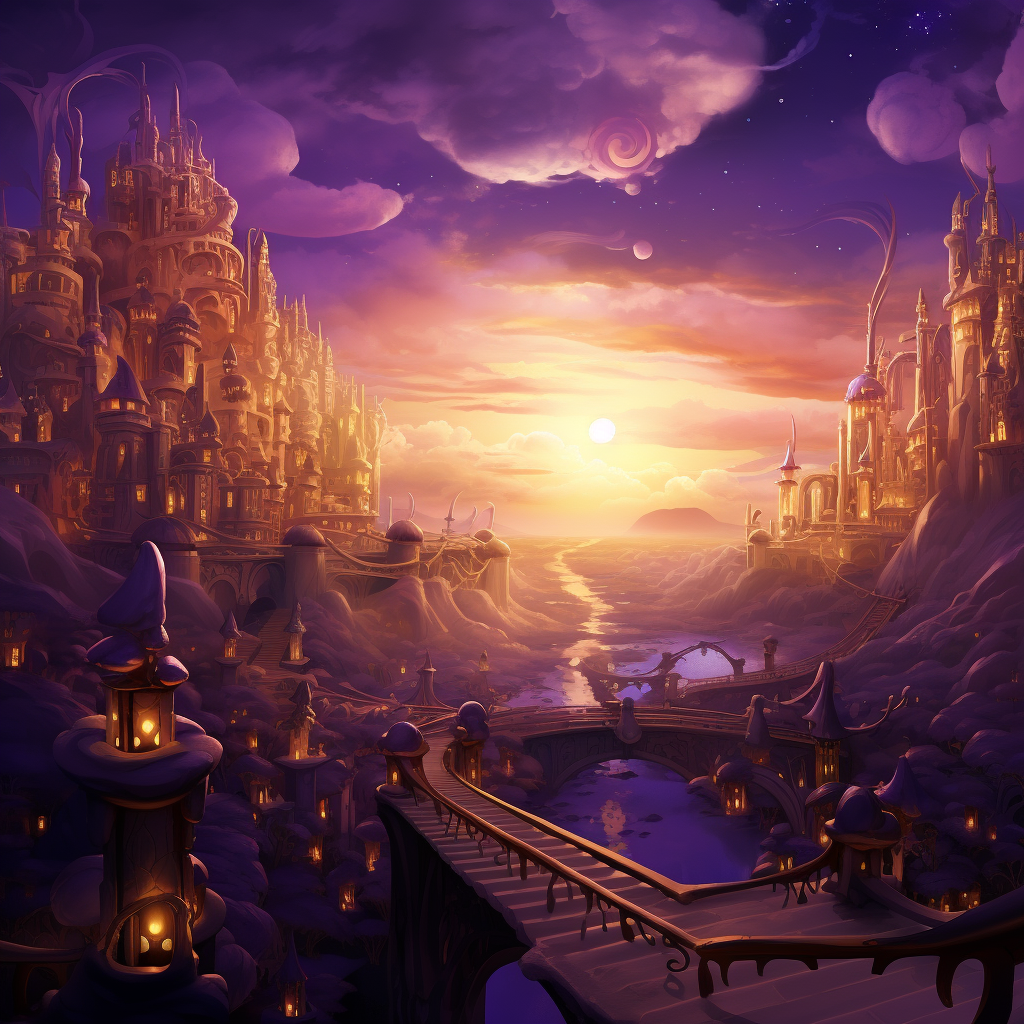 Gorgeous gold and purple Disney Tangled-style background