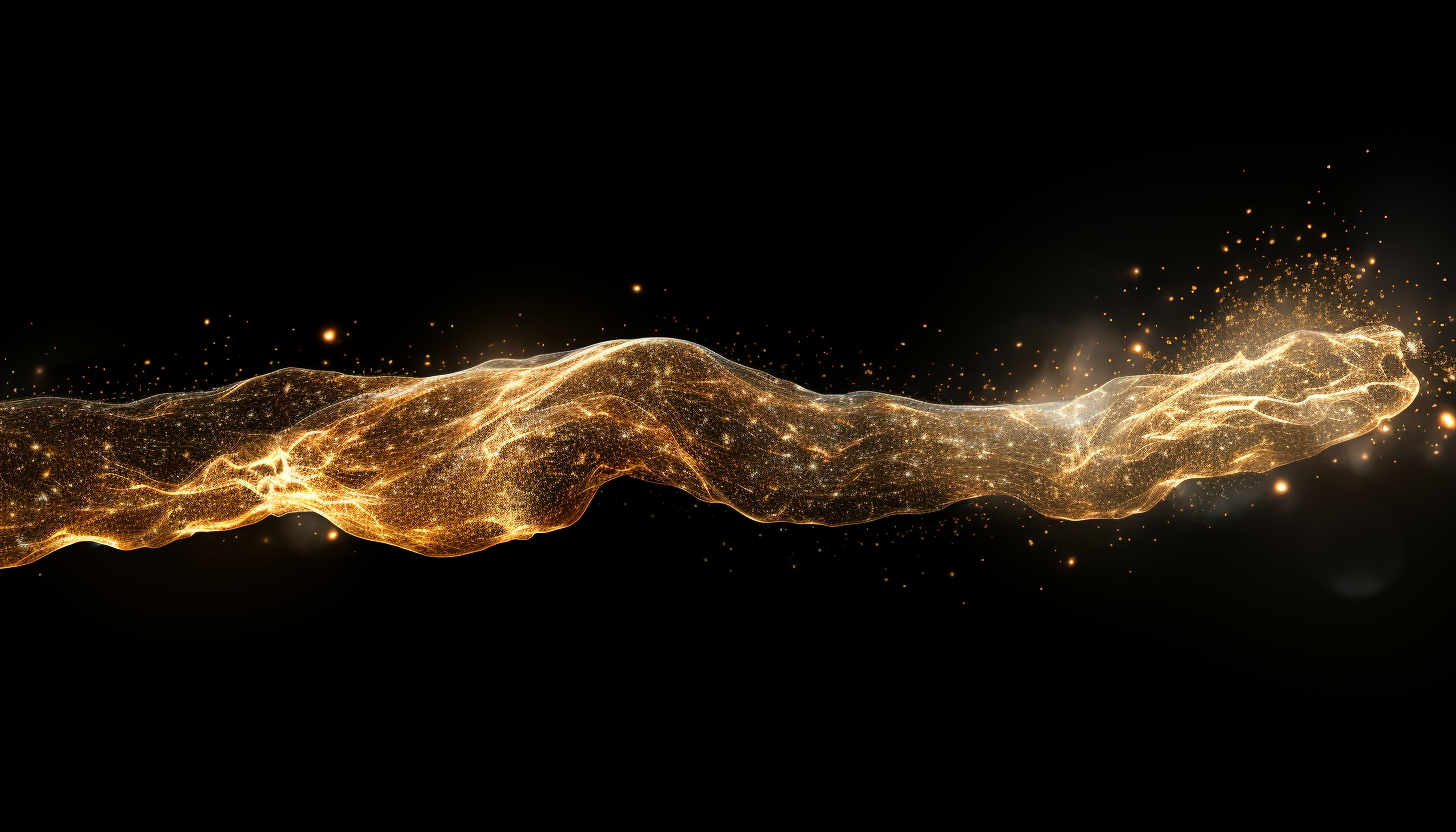 Glistening golden arm created with particles