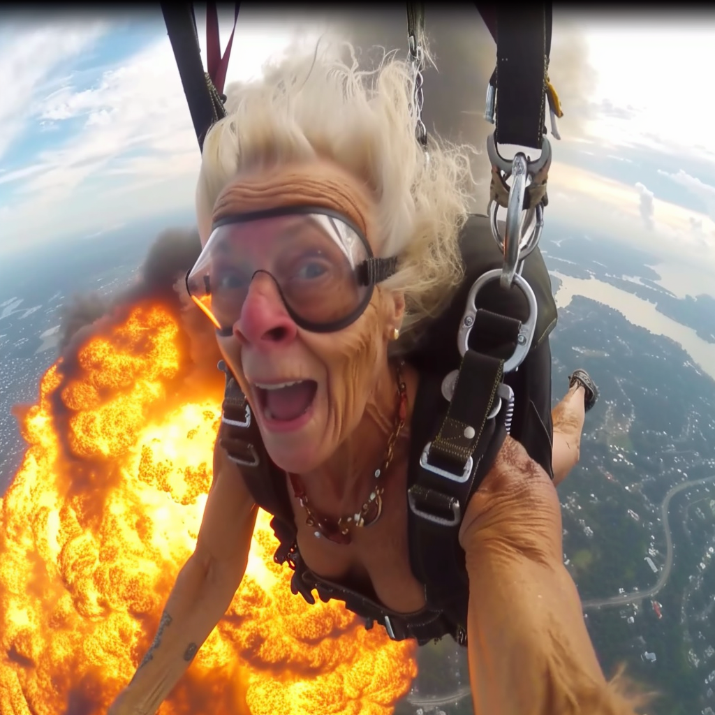 Ghetto Granny Skydiving Explosion