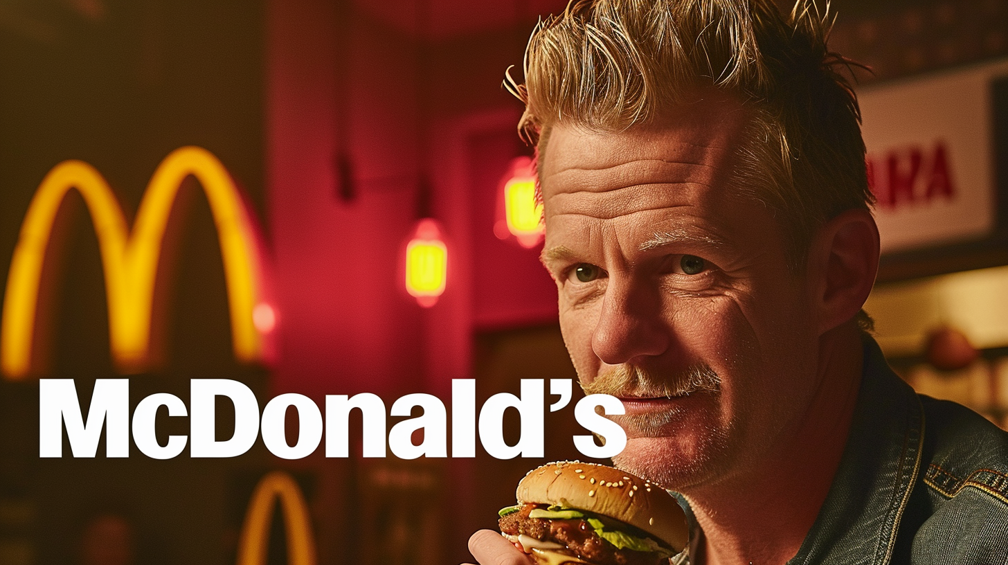 Gordon Ramsey enjoying McDonald's meal