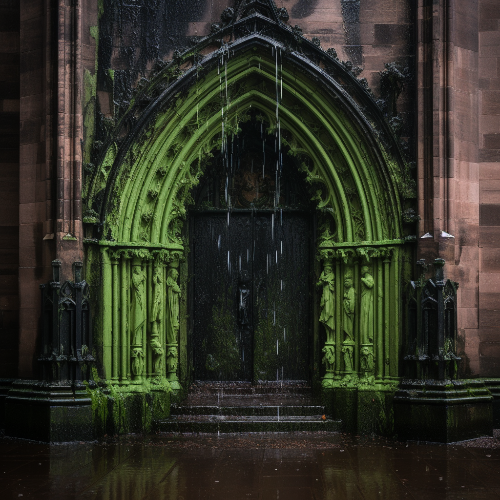 Gothic church with oozing slime