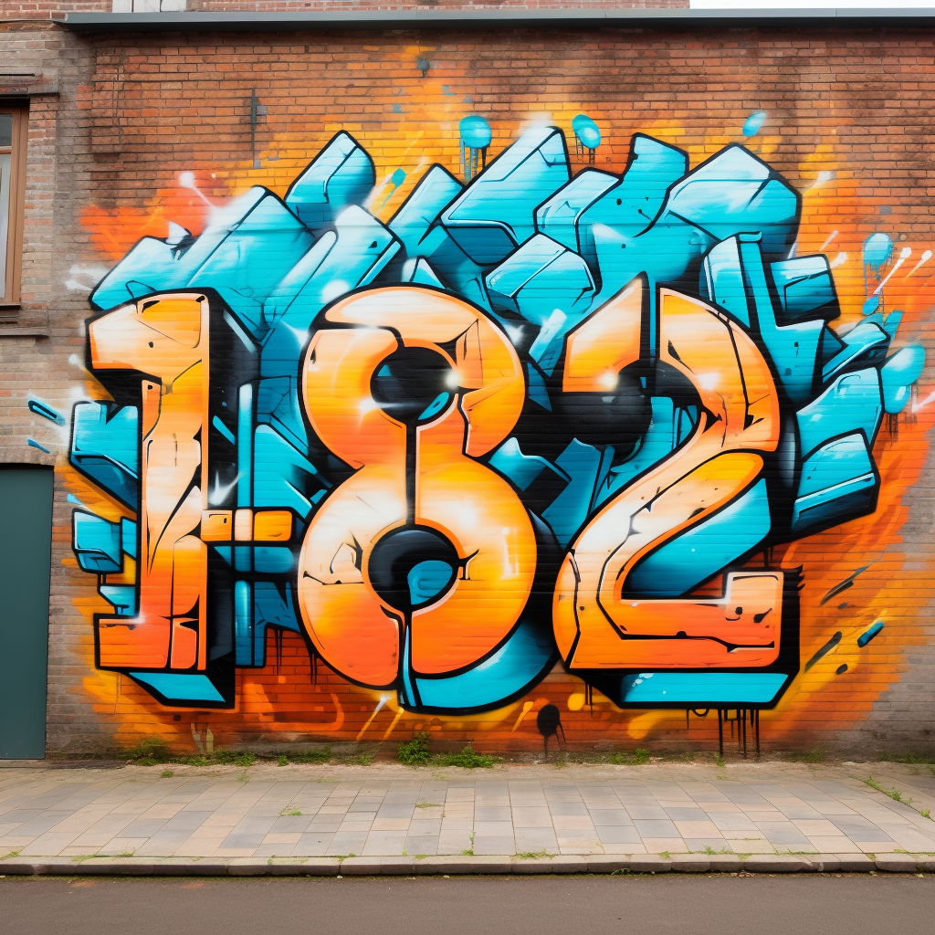 Colorful graffiti of number 163