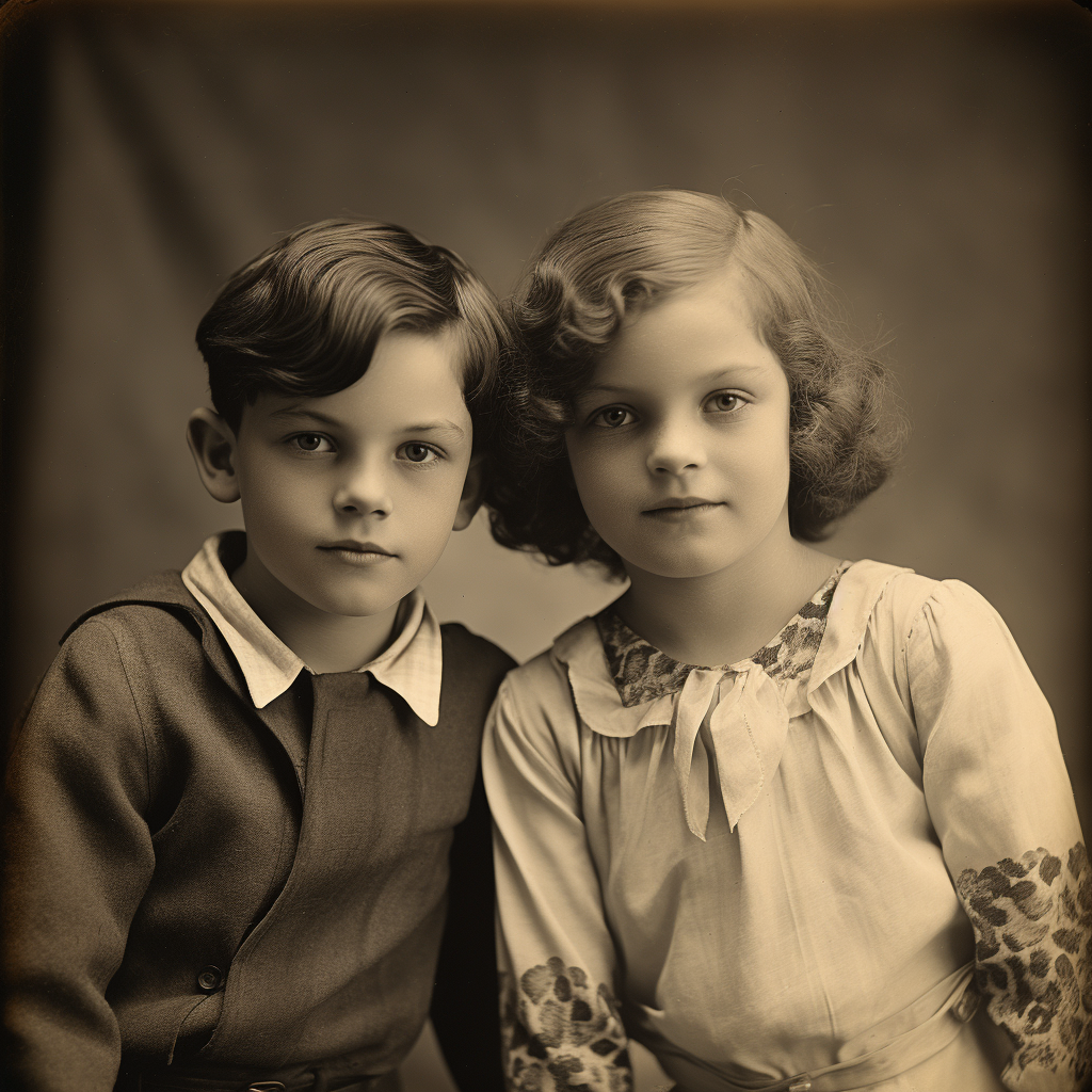 Massachusetts siblings Drew & Zita studio photograph