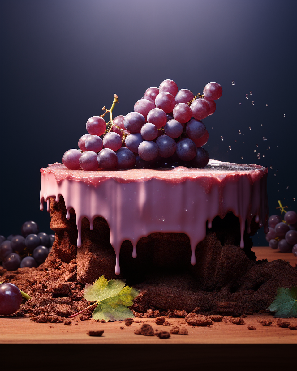 Delicious grape cake with surrealistic vibes