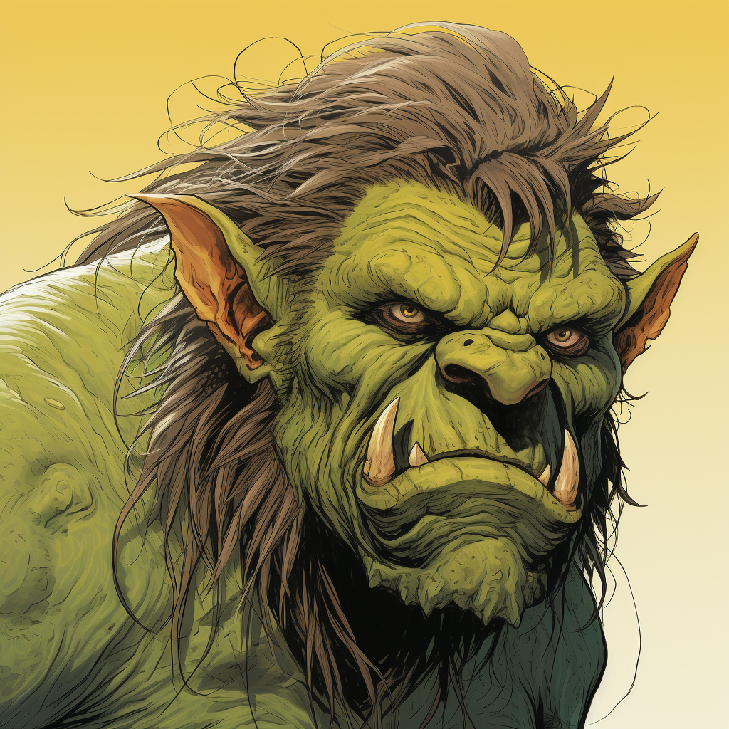 Illustration of a menacing green troll