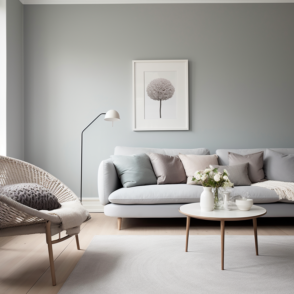 Minimalist Grey Living Room Interior