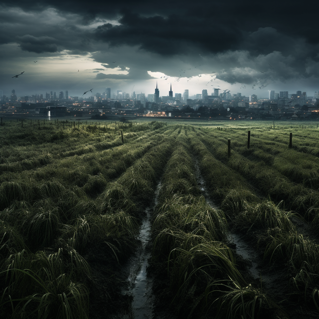 Grey day crop field in Germany