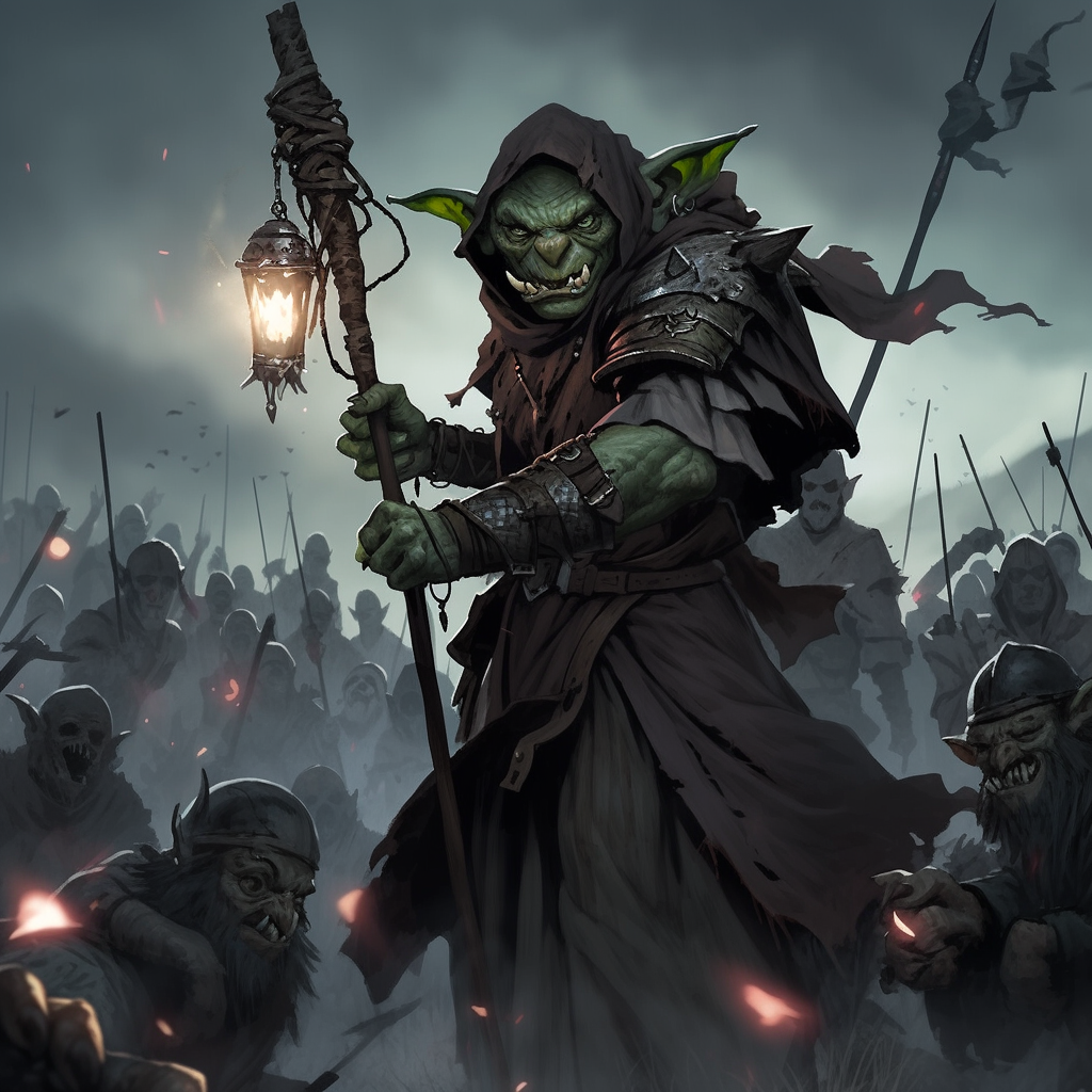 Dark Fantasy Imperial Goblin Standard-bearer