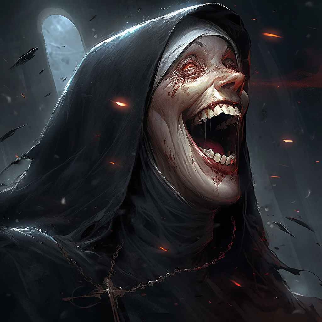 Mystic Medieval Ominous Nun Laughing