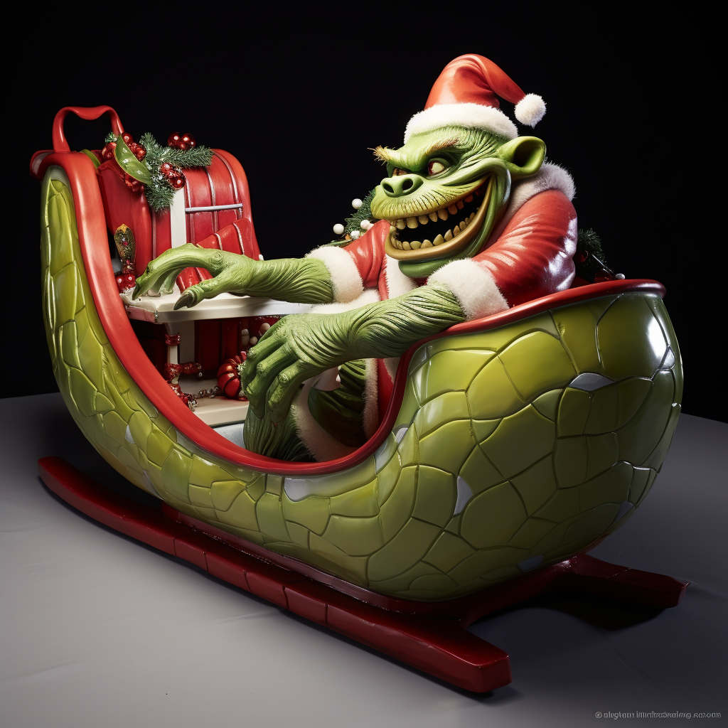 Grinch stealing Santa's sleigh