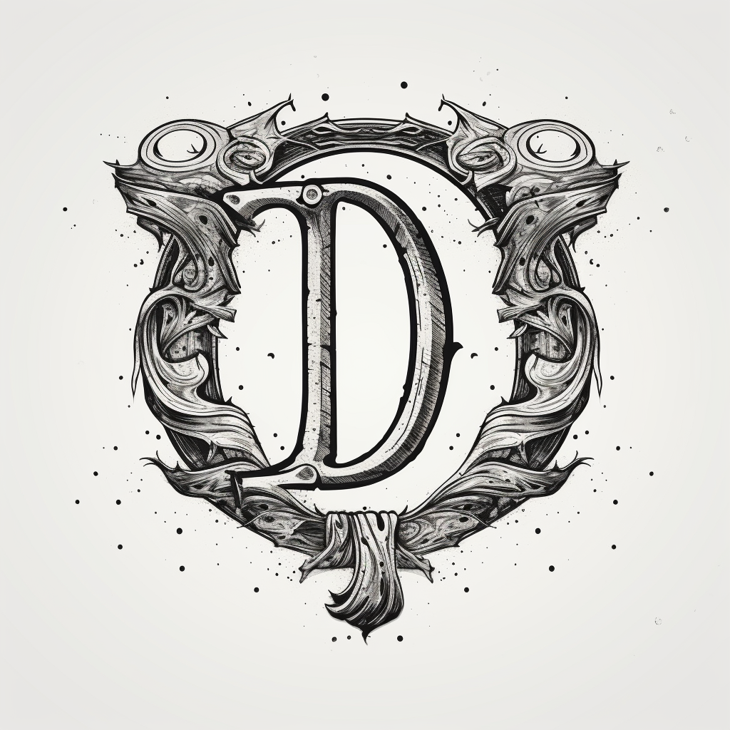 Detailed grunge monogram logo with lettering