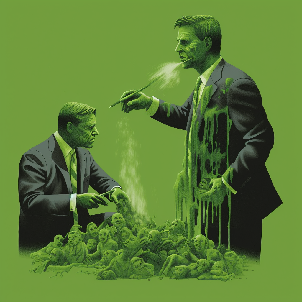 Image showing guilty bankers greenwashing