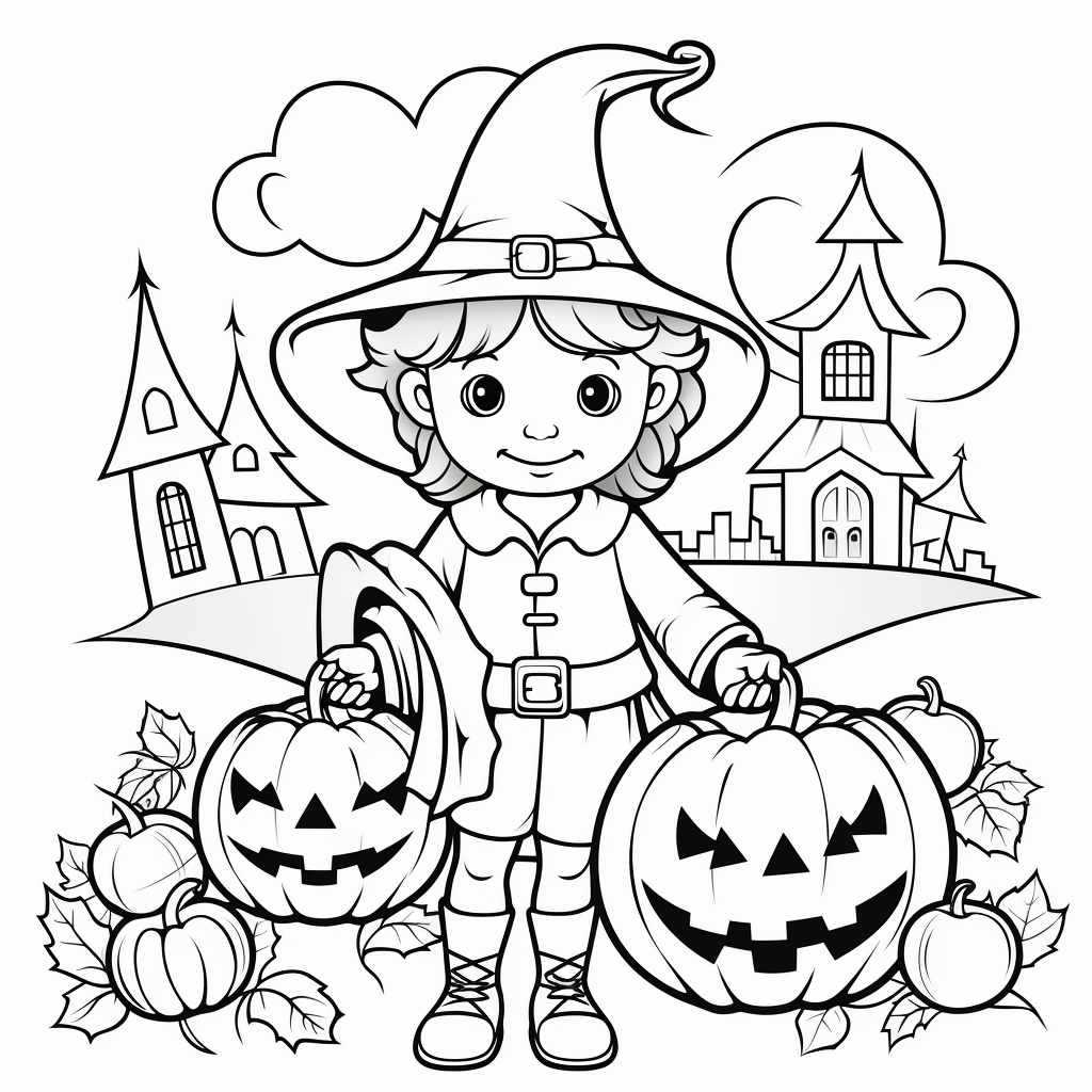 Simple Halloween Coloring Page