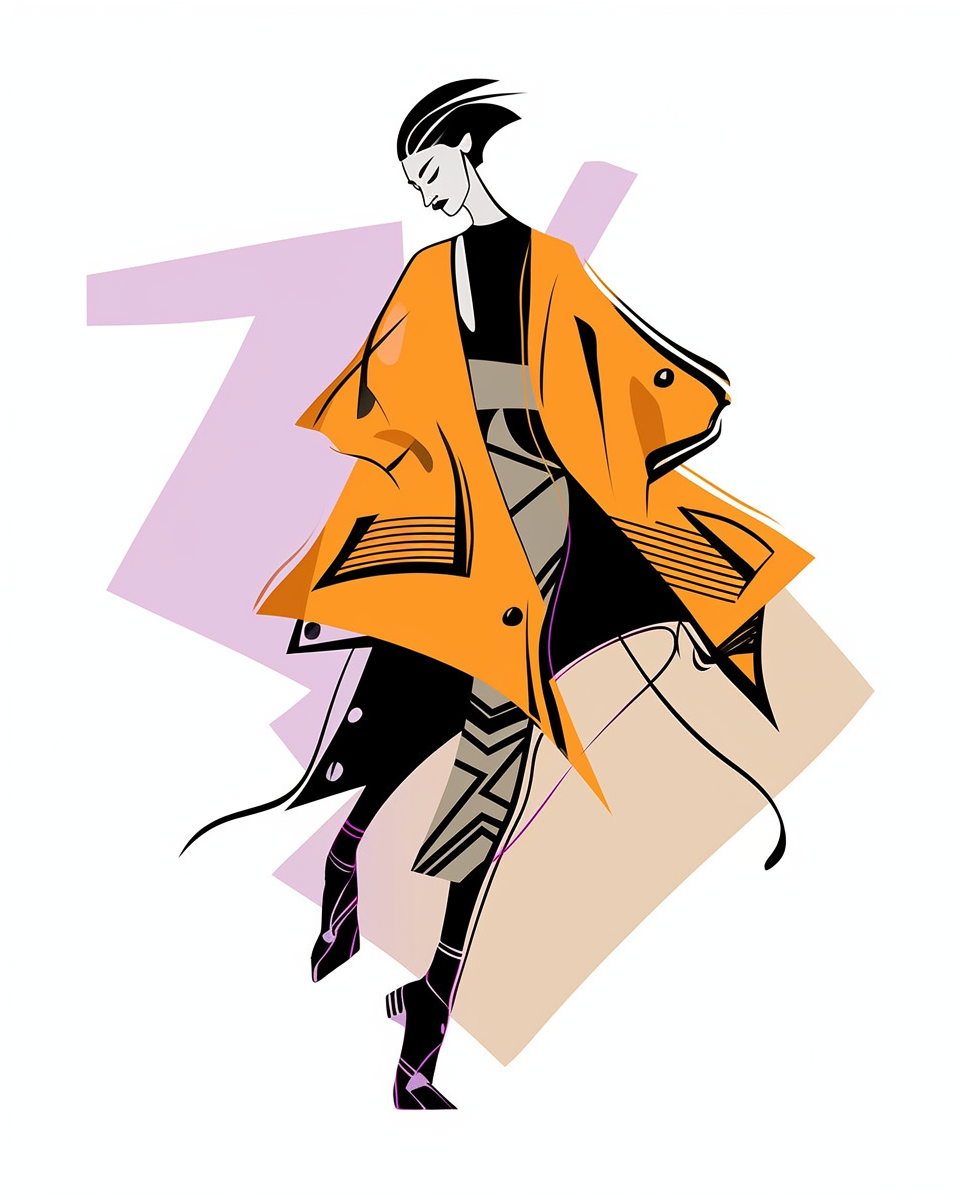 minimalist Halloween fashionista sketch