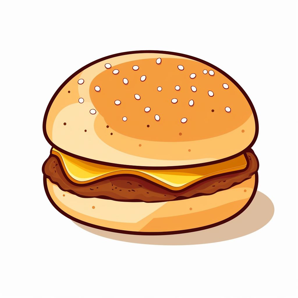 Flat style hamburger bun pictogram