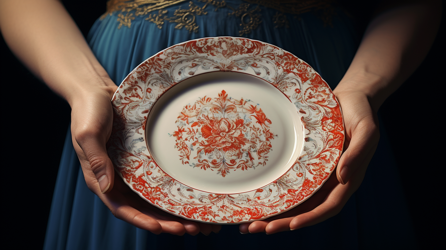 Hands holding a scrumptious plate of food