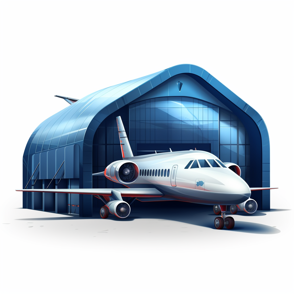 Illustration of an Outside Perspective of a Hangar Icon