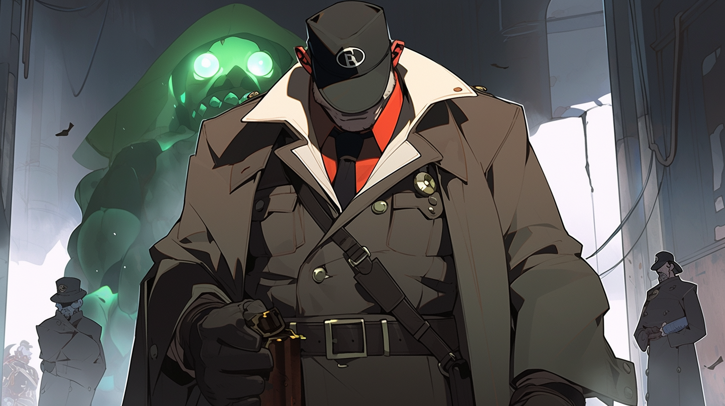 Heavy dressed as Bastion in anime still