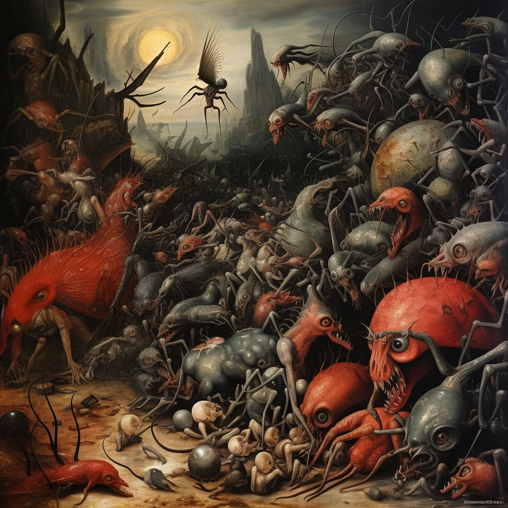 Sinister creatures in famous Bruegel painting