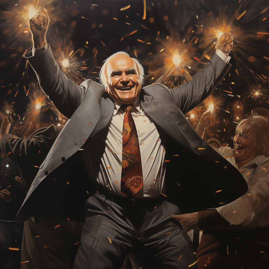 Helmut Kohl dancing in disco lights