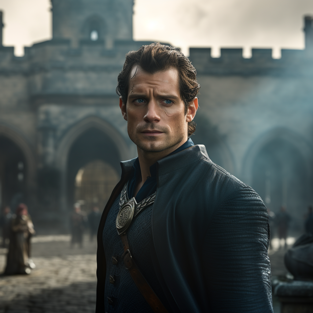 Henry Cavill with Round Classes and Lightening Scar in Harry Potter World