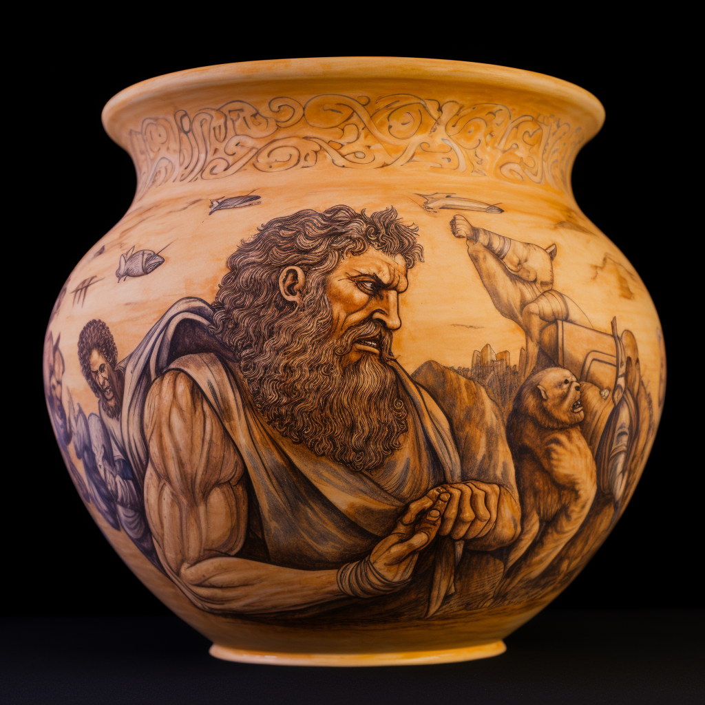 Ancient Greek vase depicting Hercules as a US Senator