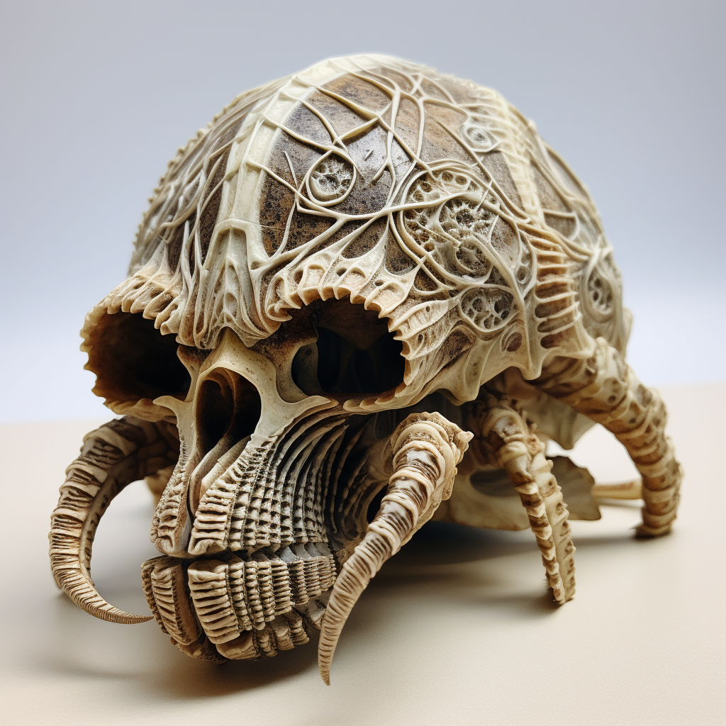 Hermit crab with skull shell