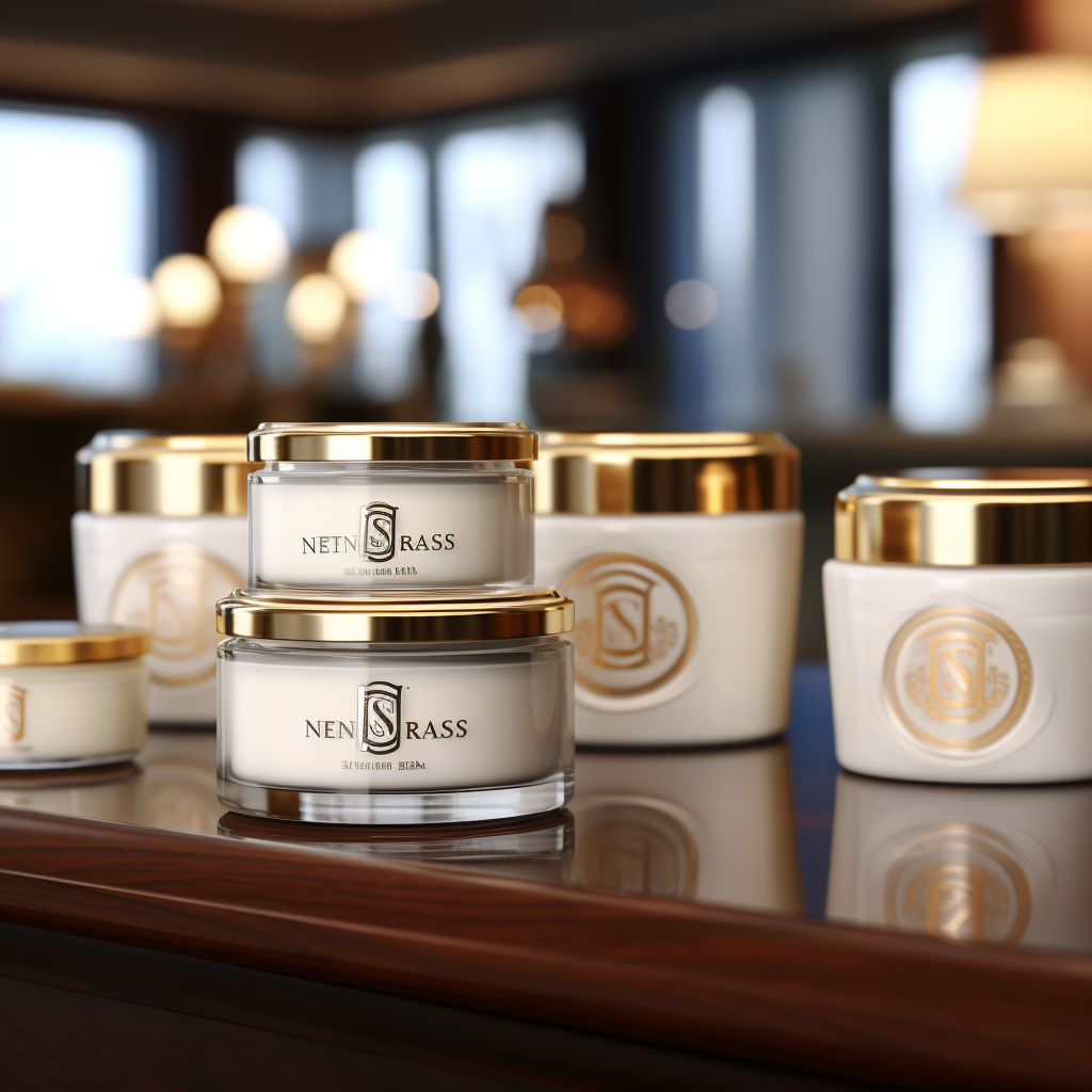 High-end cream jars on table