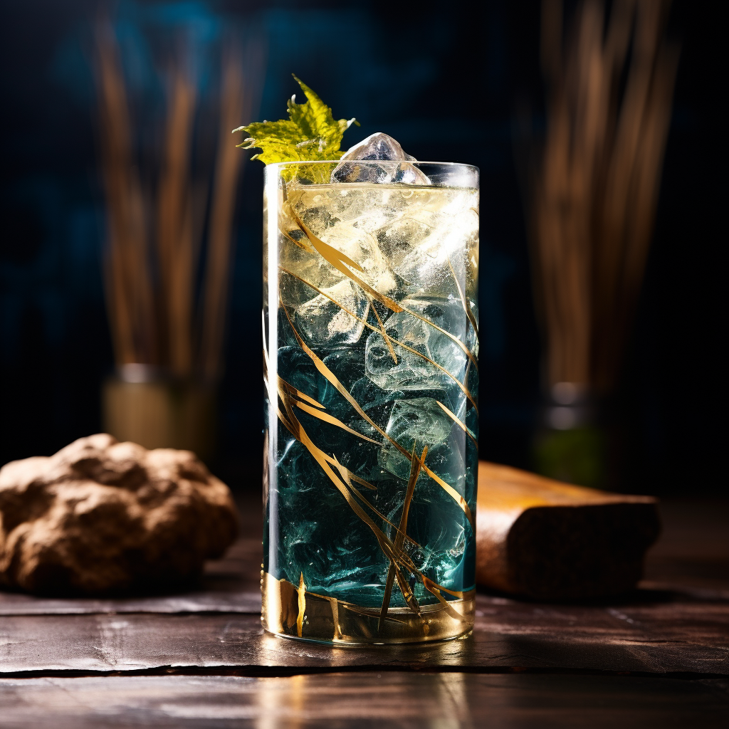 Refreshing highball cocktail with a golden twist