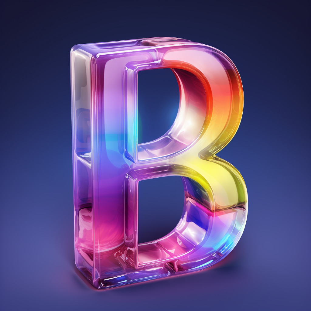 Holographic Letter H Clean Background