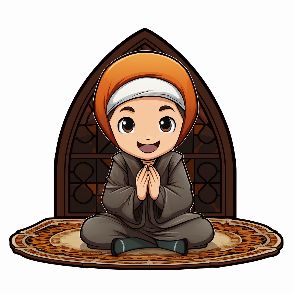 home prayer rug sticker cartoon