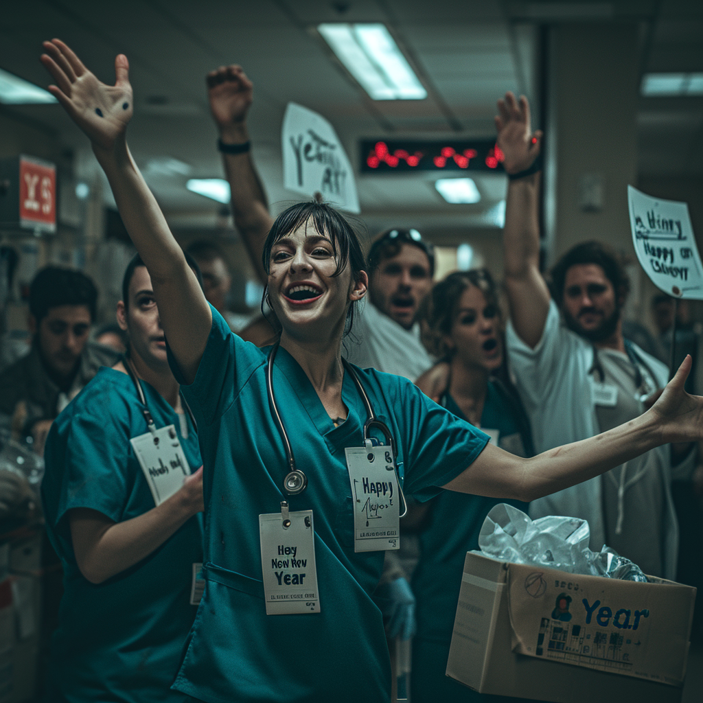 Hospital crew celebrates New Year with horror theme