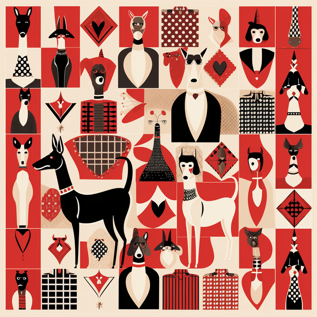 Houndstooth pattern with dog icons