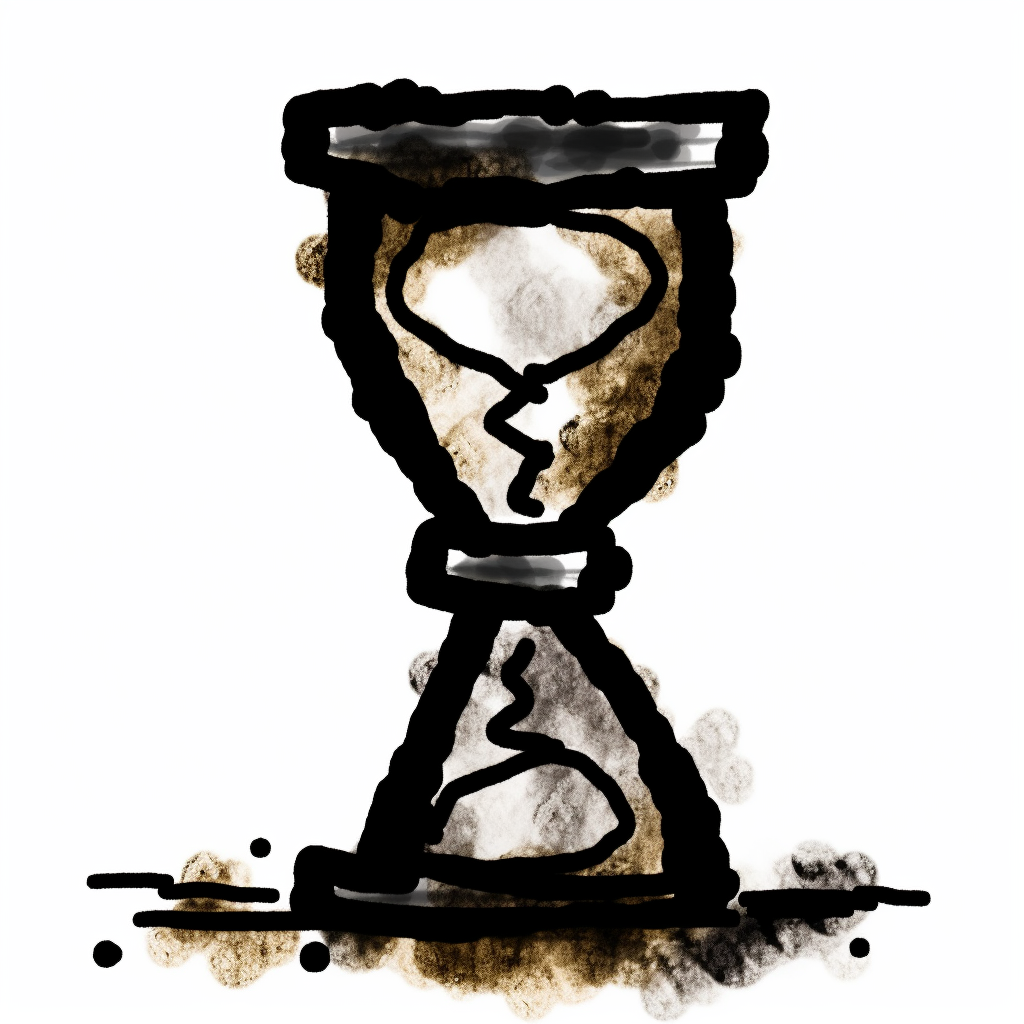 Hourglass Sketch on White Background