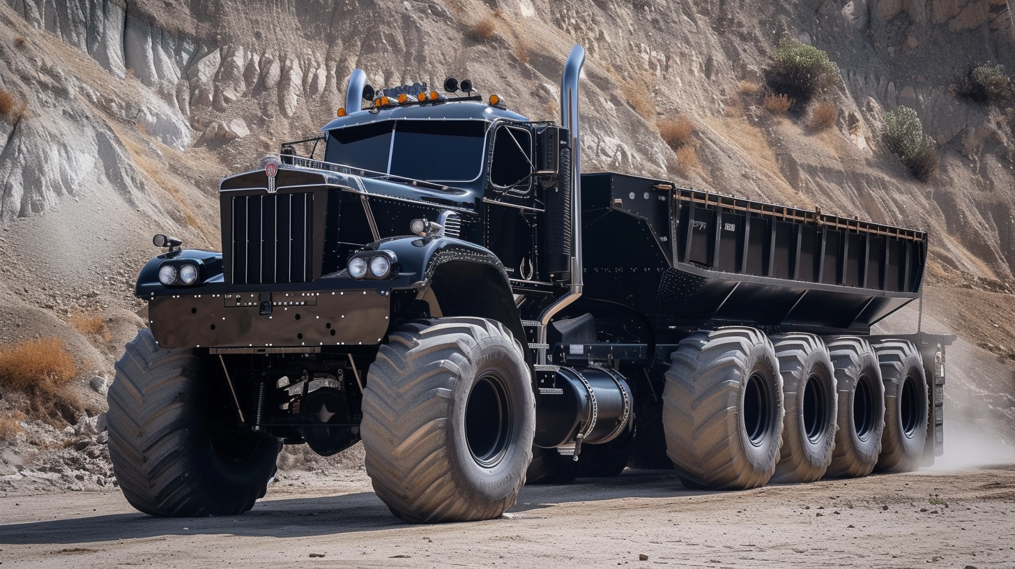 black mack truck photo