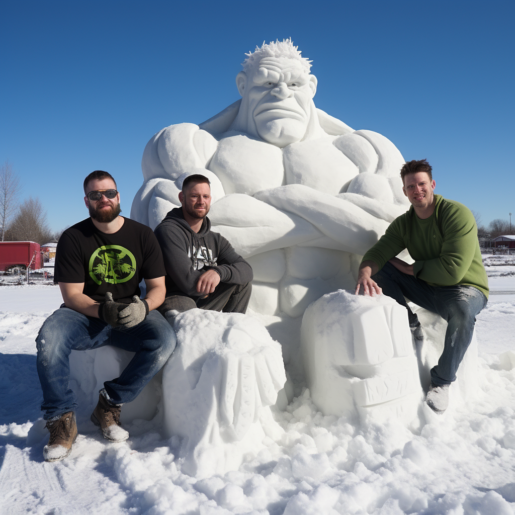 Hulk Snow Sculpture by 4 Proud Guys