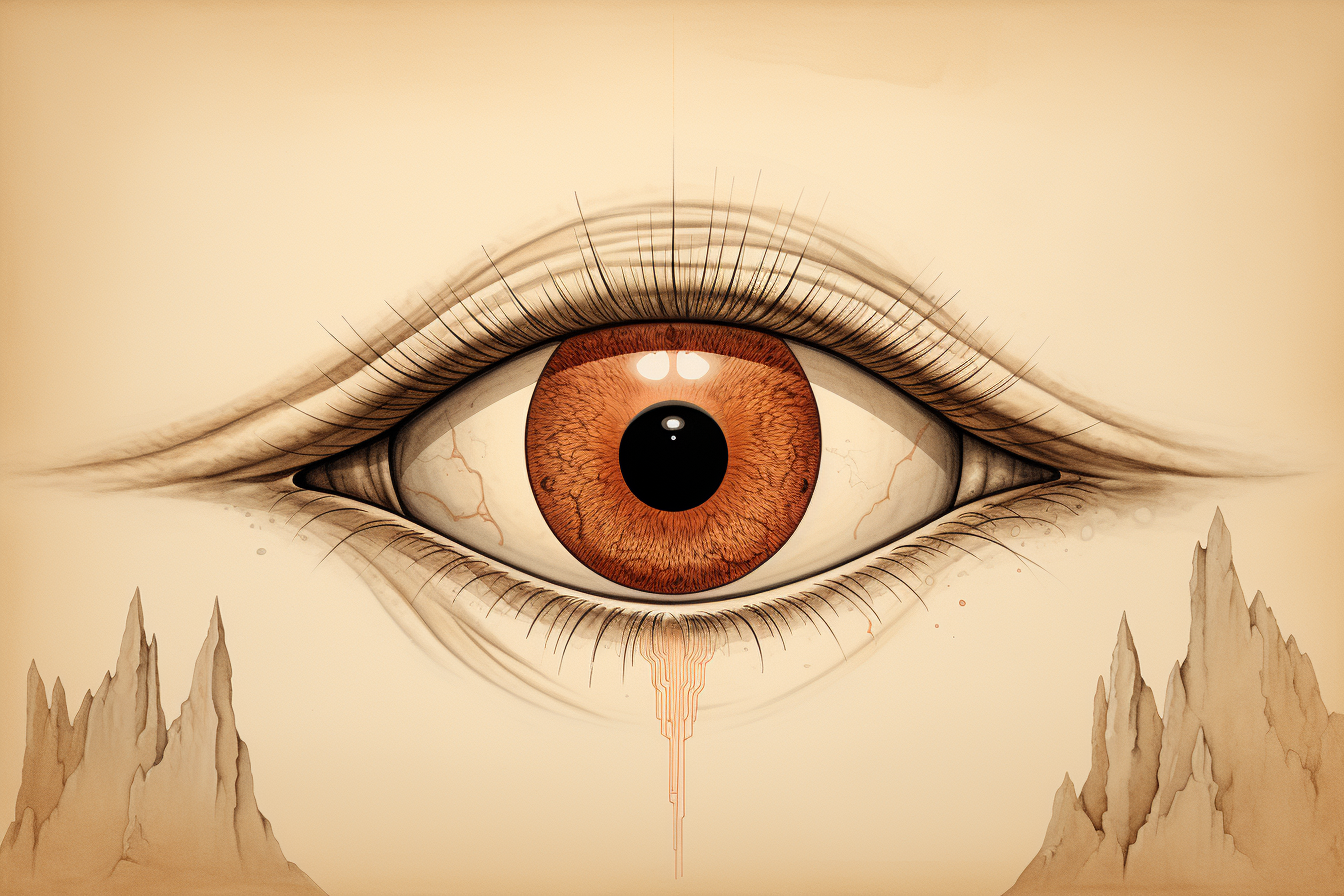 Illustration of human eye and light process