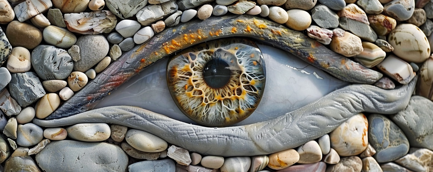 Human Eye Pebble Art