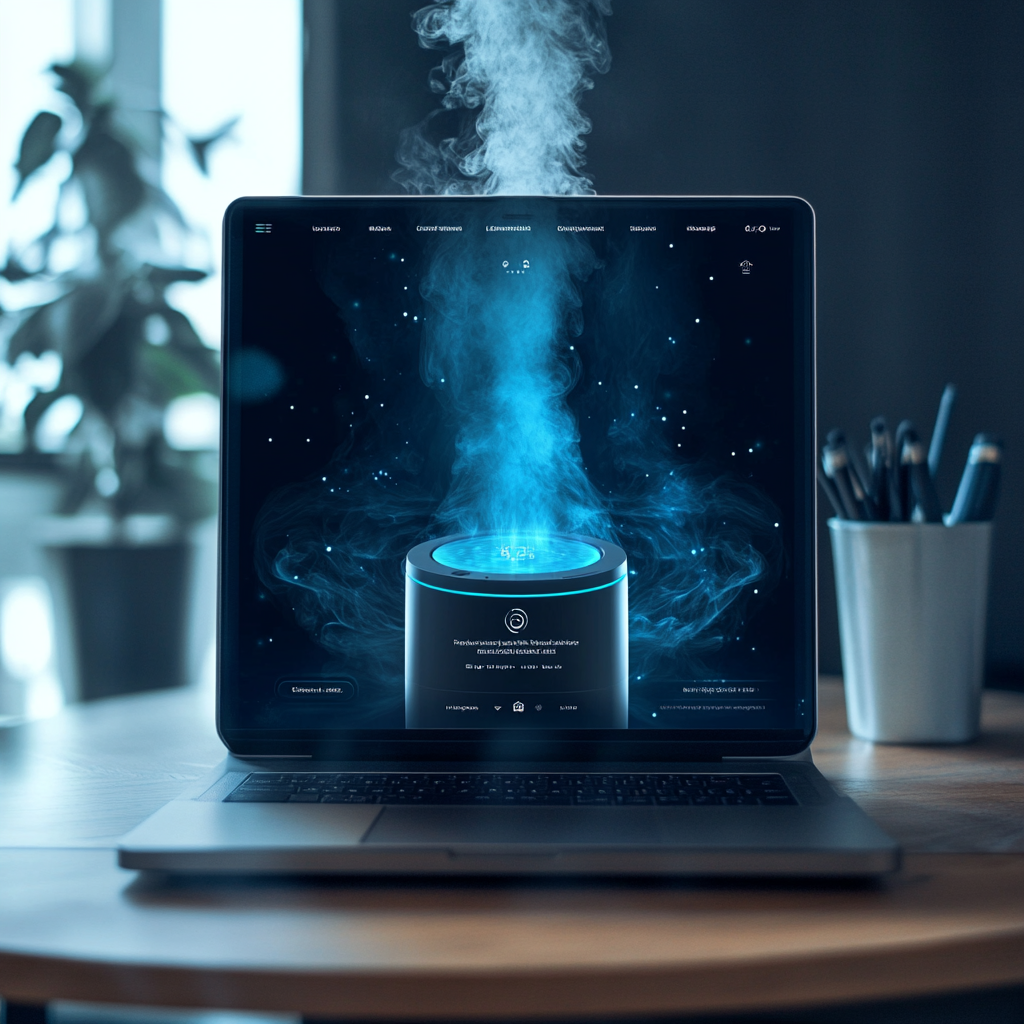 Dark Cyan Silver Humidifier Website Design