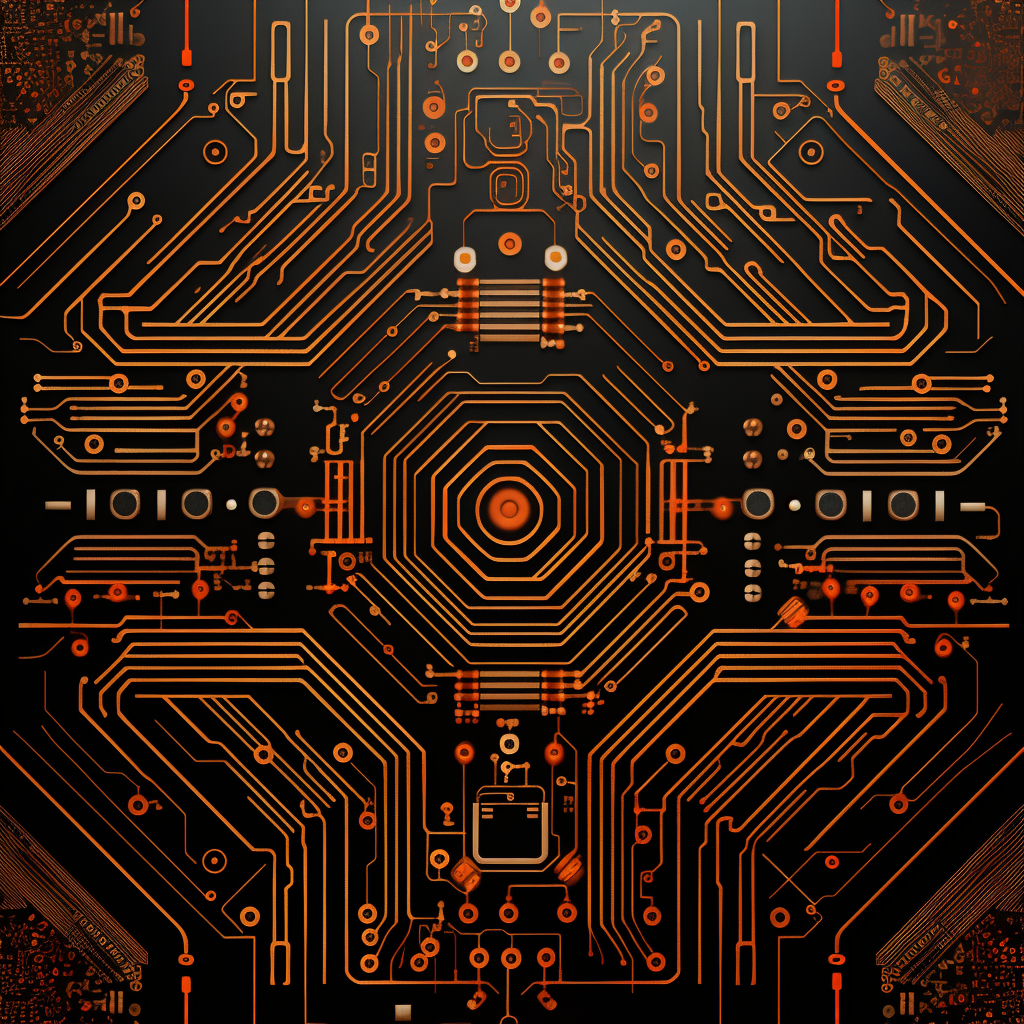 Cyberpunk Hungarian Pattern Microchip Circuits