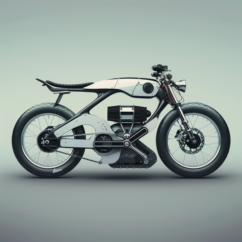 Hybrid vehicle with bicycle and motorcycle design