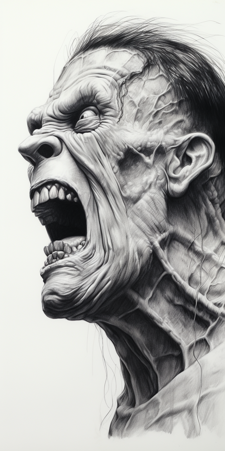 Frankenstein screaming in hyper-realistic art  ?‍♂️