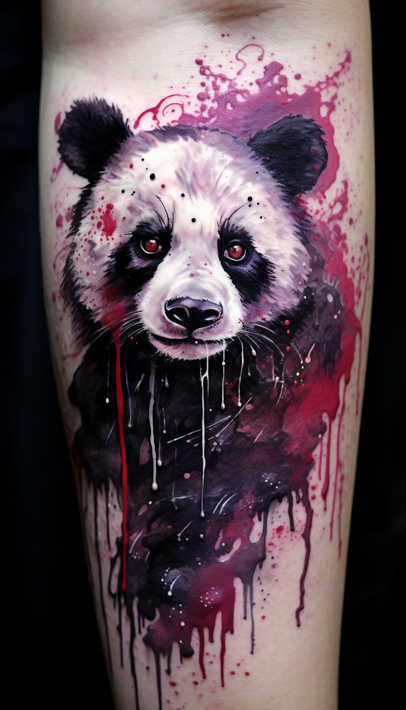 Hyperealistic panda portrait with intricate details