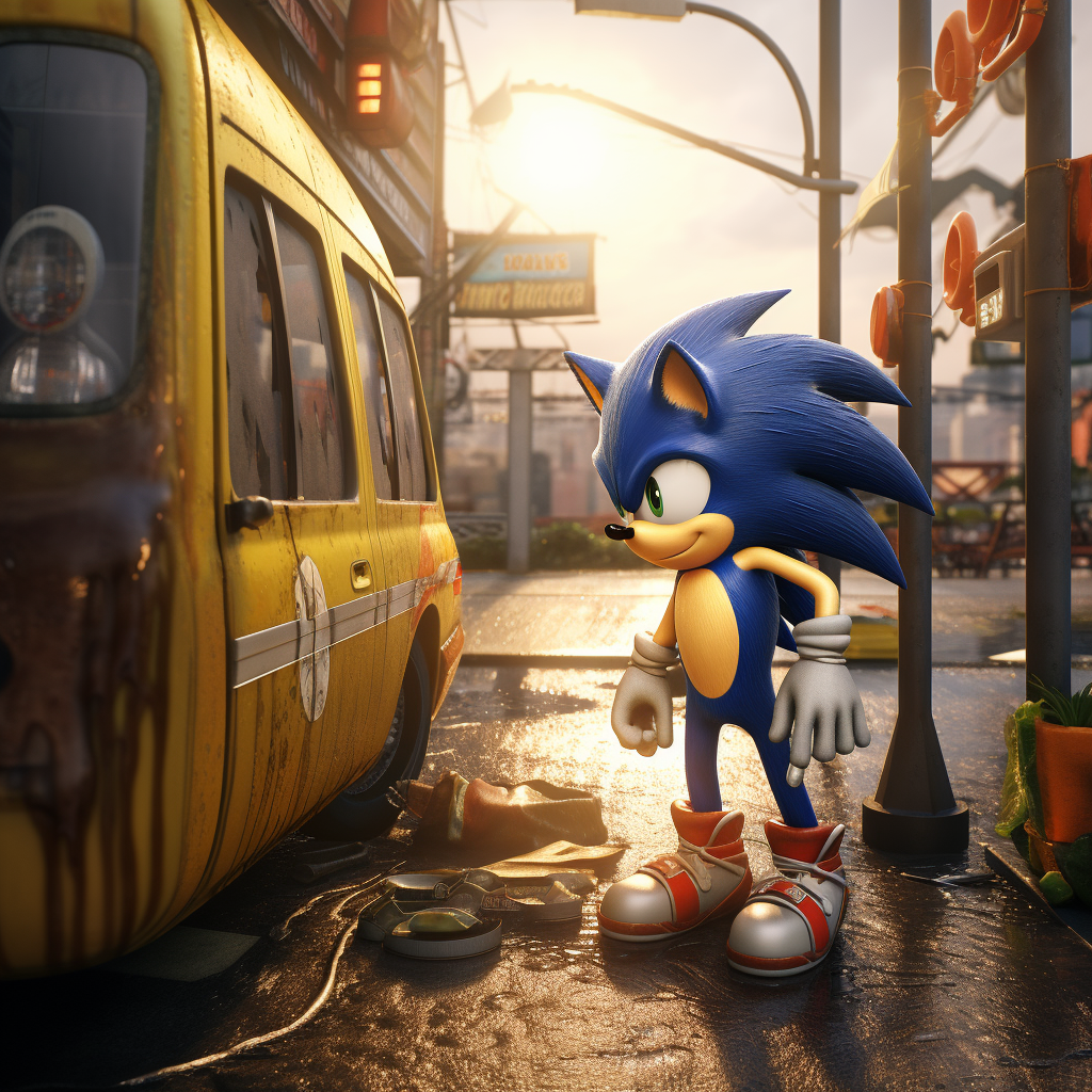 Hyperealistic Sonic in Real World