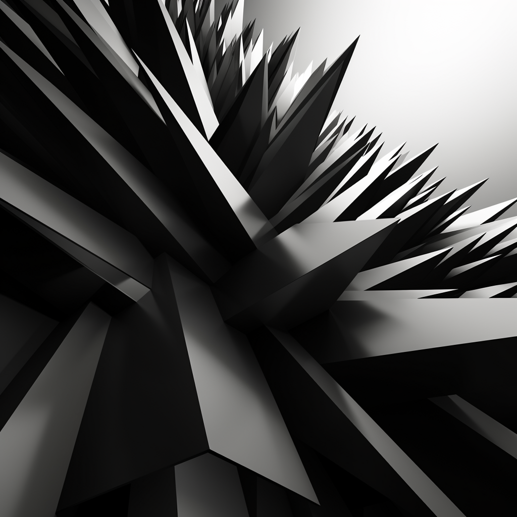 Hypermodern black and white artwork