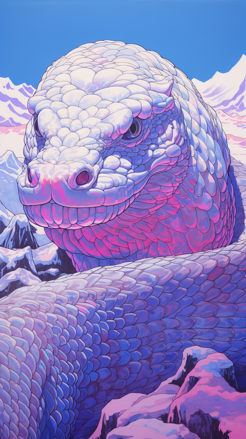 Detailed ice viper with scale tesselation