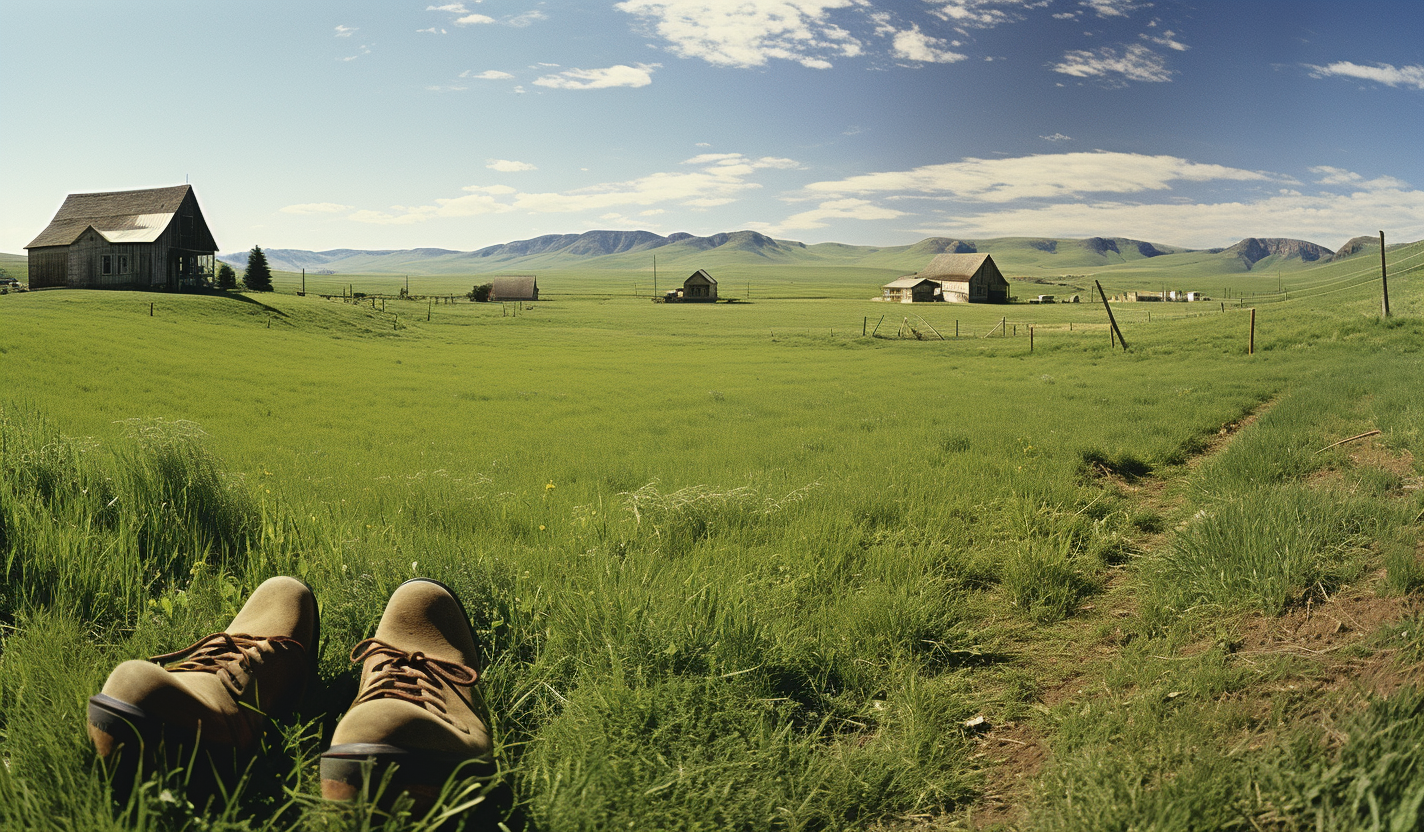 Idyllic farm on Montana grass prairie  ?